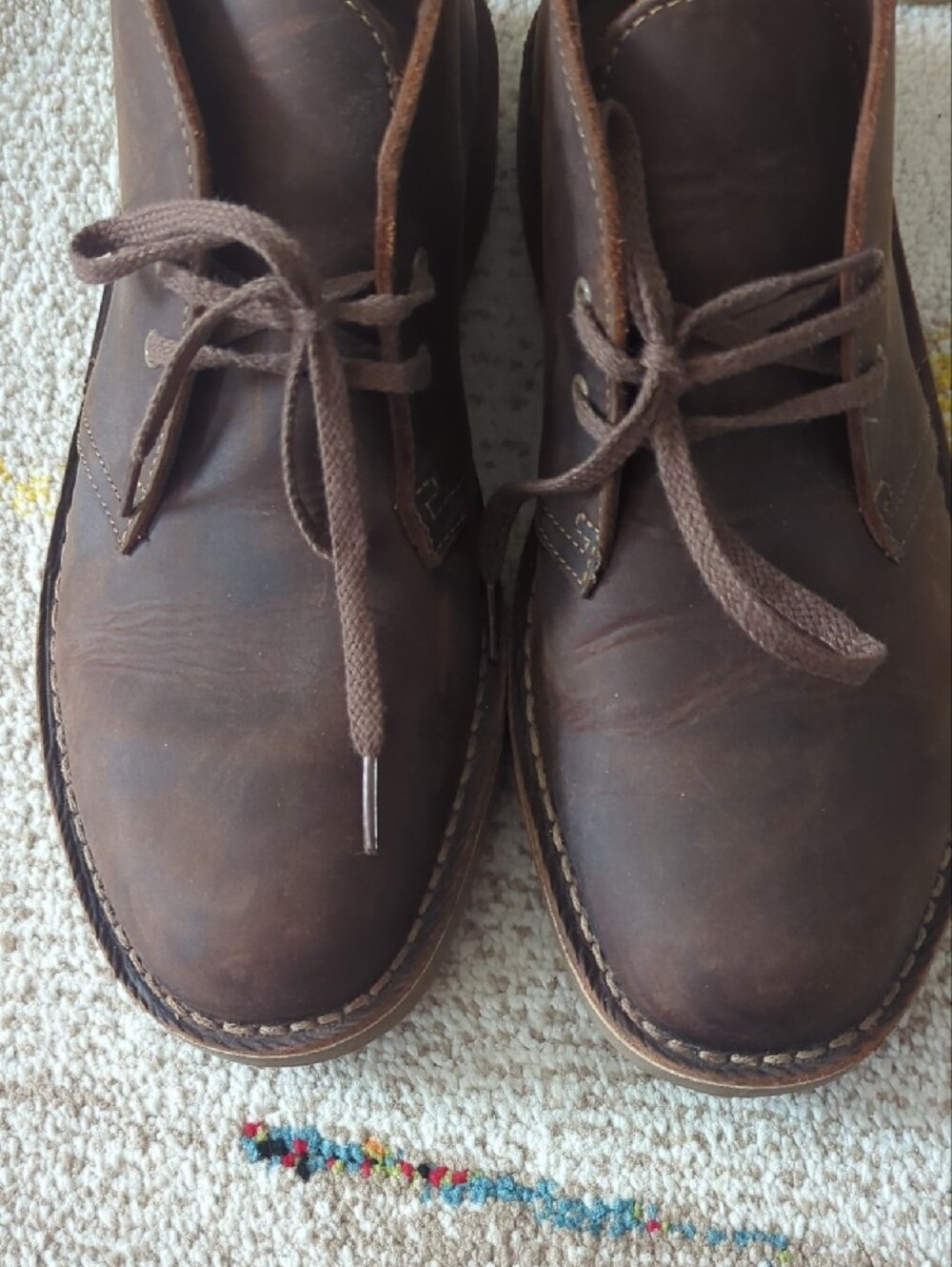 Clarks Men's Dark Brown Leather Chukka Boots Size 8.5 - Picture 4 of 8